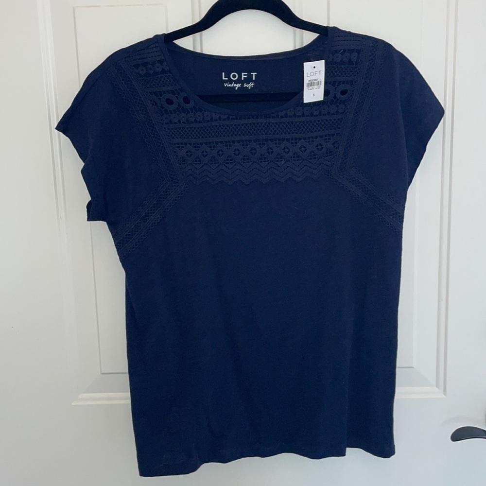 Loft Short Sleeve Navy Brand New With Tags Size S - Picture 3 of 6